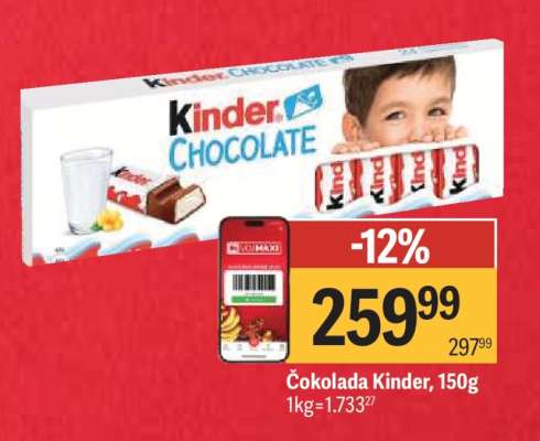Čokolada Kinder 150g