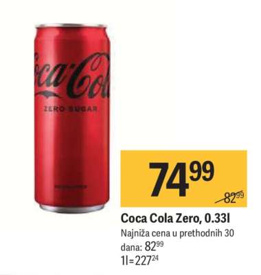 COCA COLA ZERO 0,33L