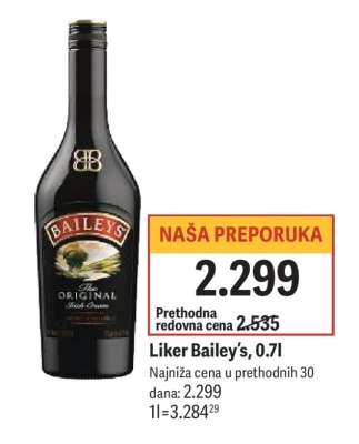 Liker Bailey's, 0.7l
