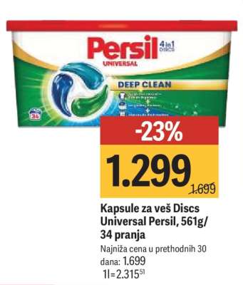 Kapsule za veš Discs Universal Persil, 561g/34 pranja