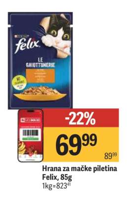 Hrana za mačke piletina Felix, 85g