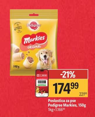 Poslastica za pse Pedigree Markies, 150g