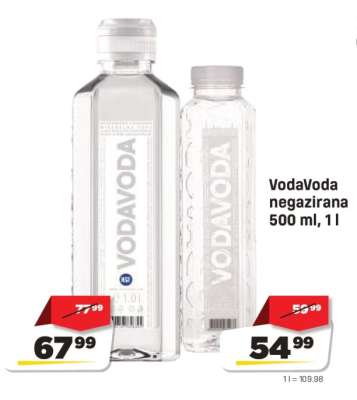 VodaVoda negazirana 500 ml, 1 l