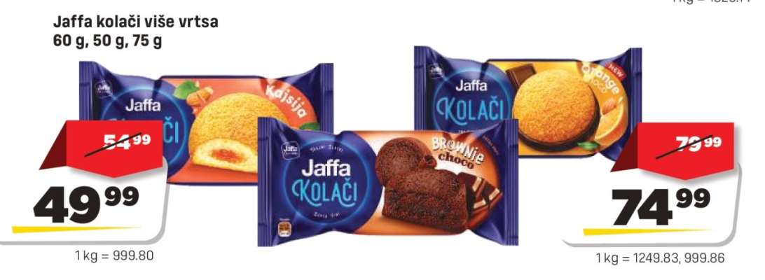 Jaffa kolači više vrsta 60 g, 50 g, 75 g