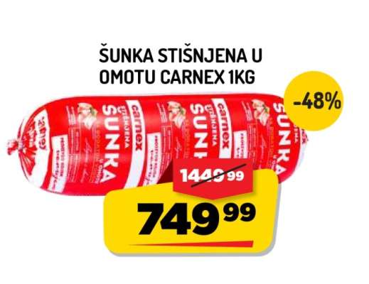 Šunka stisnjena u omotu Carnex 1kg