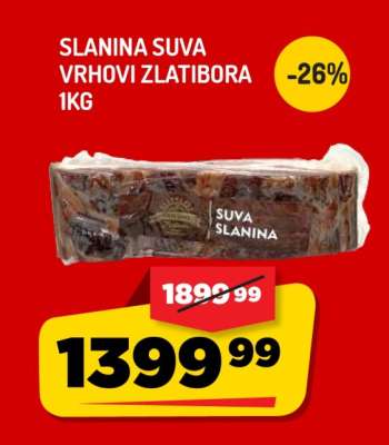 Slanina Suva Vrhov Zlatibora 1kg