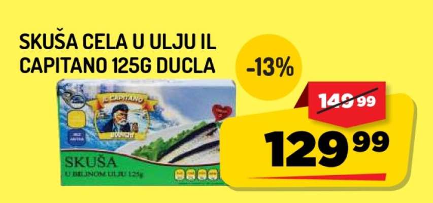 SKUŠA CELA U ULJU IL CAPITANO 125G DUCLA