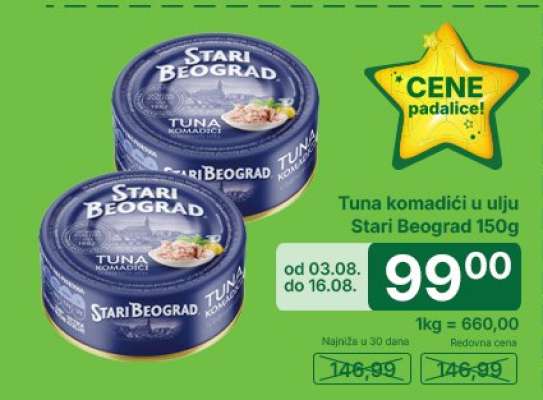 Tuna komadići u ulju Stari Beograd 150g