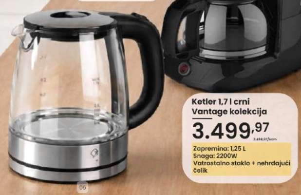 Ketler 1,7 l crni Vantage kolekcija