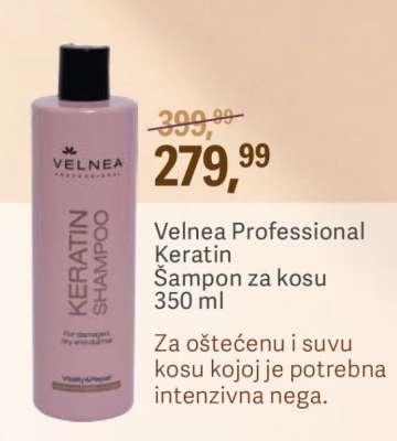 Velnea Professional Keratin Šampon za kosu 350 ml