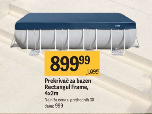 Prekrivač za bazen Rectangul Frame, 4x2m