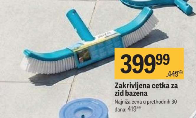 Zakrivljena cetka za zid bazena