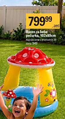 Bazen za bebe pečurka, 102x89cm