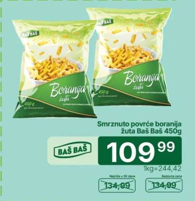 Smrznuto povrće boranija žuta Baš Baš 450g