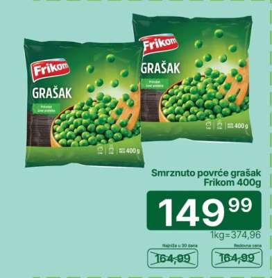 Smrznuto povrće grašak Frikom 400g