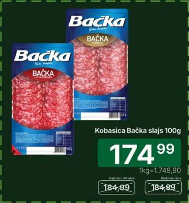 Kobasica Bačka slajs 100g