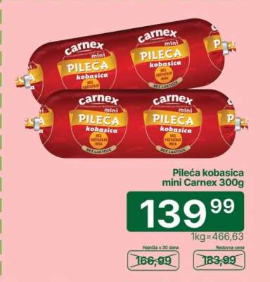 Pileća kobasica mini Carnex 300g