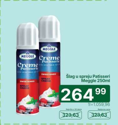 Šlag u spreju Patisseri Meggle 250ml