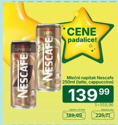 Mlečni napitak Nescafe 250ml (latte, cappuccino)