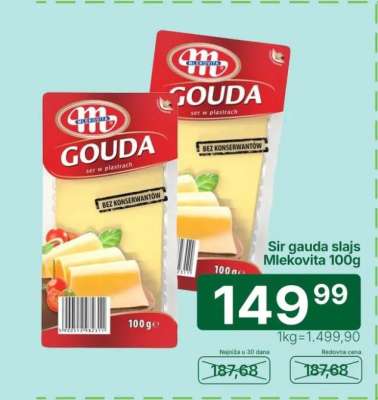 Sir gouda slajs Mlekovita 100g
