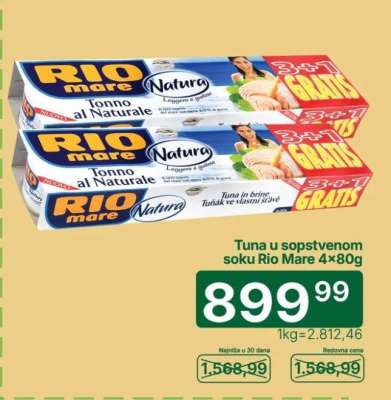 Tuna u sopstvenom soku Rio Mare 4x80g
