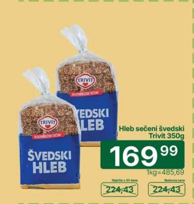 Hleb sečeni švedski Trivit 350g