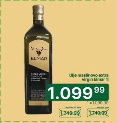 Ulje maslinovo extra virgin Elmar 1l