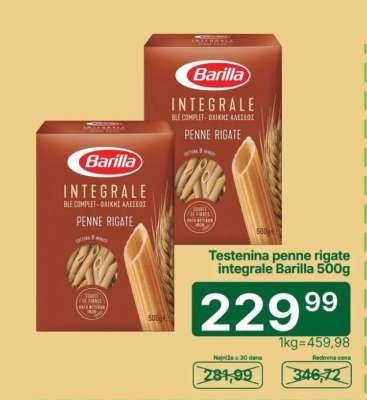 Testenina penne rigate integrale Barilla 500g