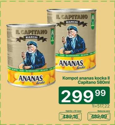 Kompot ananas kocka Il Capitano 580ml