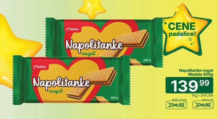 Napolitanke nugat Medela 400g
