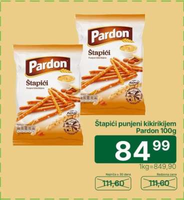 Štapići punjeni kikirikijem Pardon , 100g