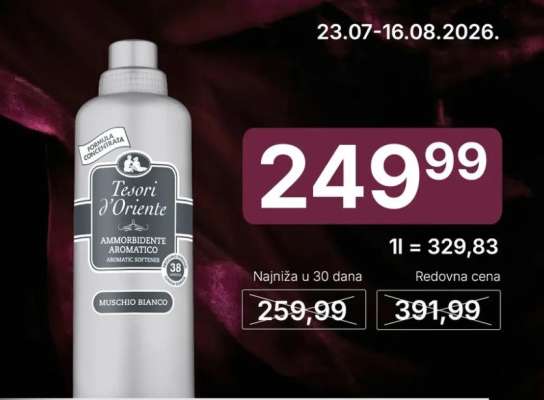 Tesori d'Oriente Ammorbidente Aromatico Muschio Bianco