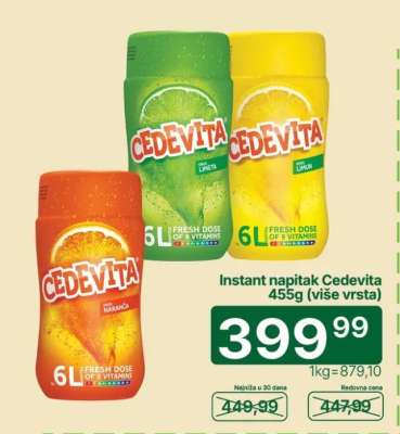 Instant napitak Cedevita 455g (više vrsta)
