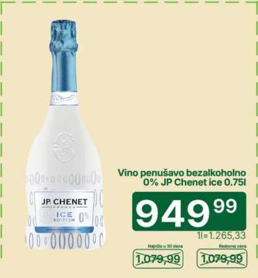 Vino penušavo bezalkoholno 0% JP chenet ice 0.75l