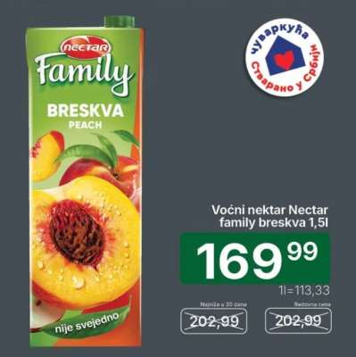 Voćni nektar Nectar Family Breskva 1,5l