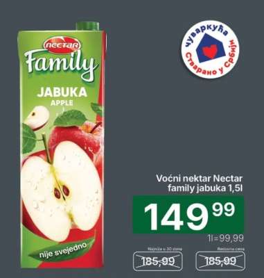 Voćni nektar Nectar Family jabuka 1,5l