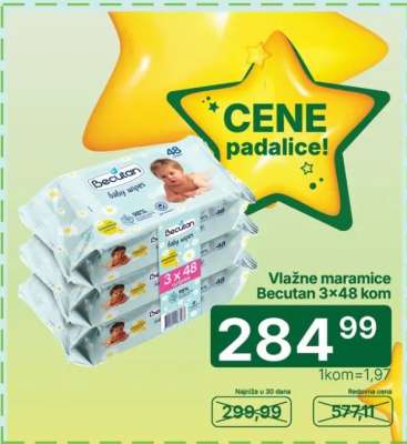 Vlažne maramice Becutan 3x48 kom