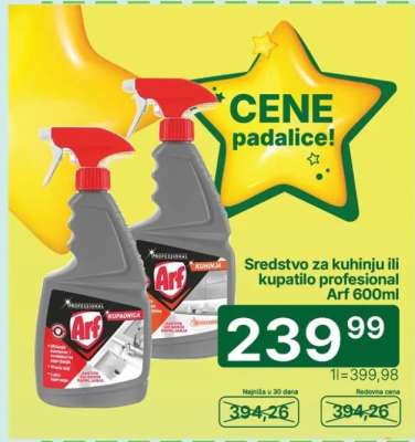 Sredstvo za kuhinju ili kupatilo profesional Arf 600ml