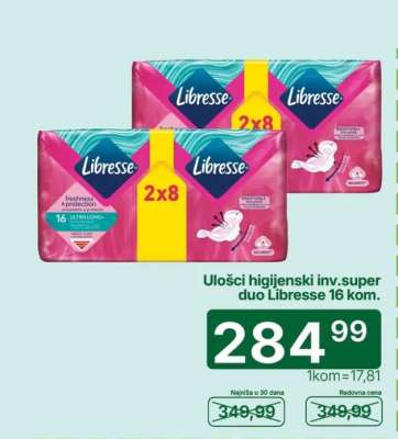 Ulošci higijenski inv.super duo Libresse 16 kom.