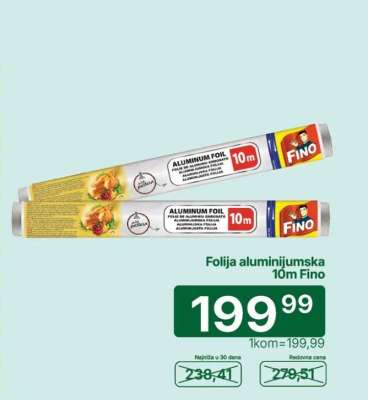 Folija aluminijumska 10m Fino