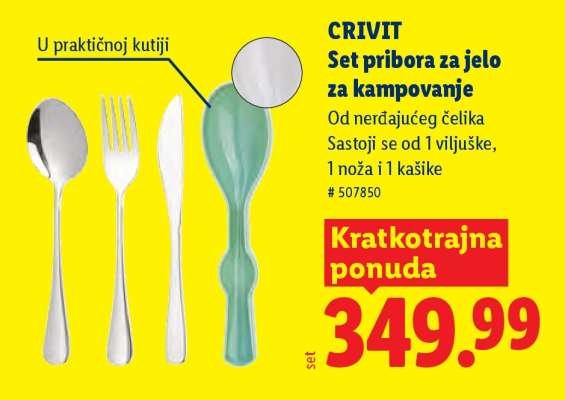 CRIVIT Set pribora za jelo za kampovanje