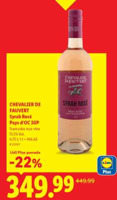 CHEVALIER DE FAUVERT Syrah Rosé Pays d'OC IGP