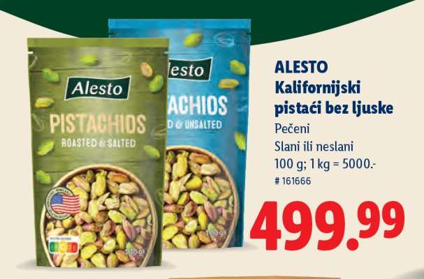 ALESTO Kalifornijski pistači bez ljuske