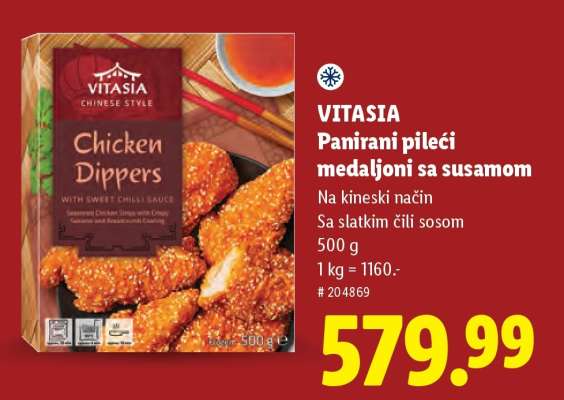 Vitasia Panirani pileći medaljoni sa susamom