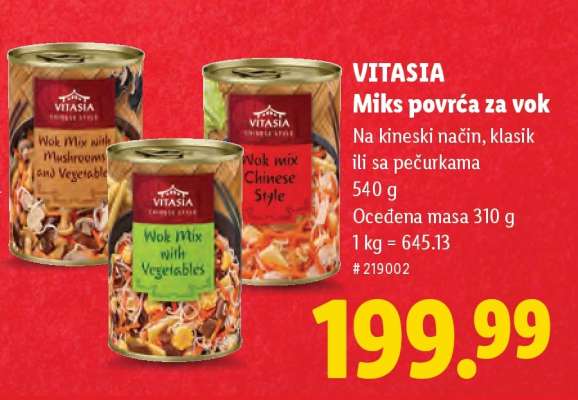 Vitasia Miks povrća za vok
