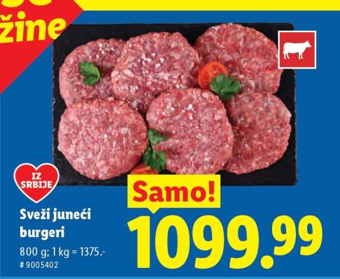 Sveži juneći burgeri