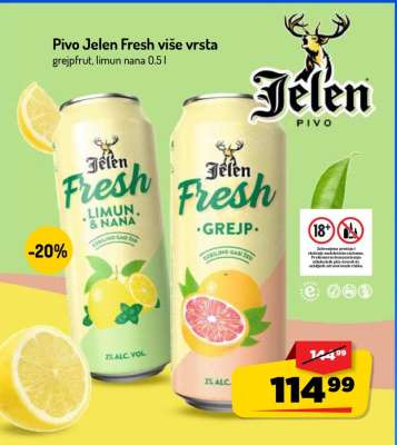 Pivo Jelen Fresh više vrsta
