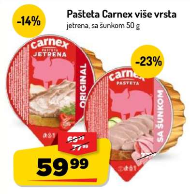 Pašteta Carnex više vrsta