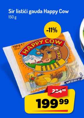 Sýr listící gouda Happy Cow