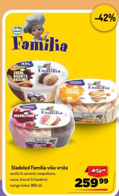Sladoled Familia, više vrsta